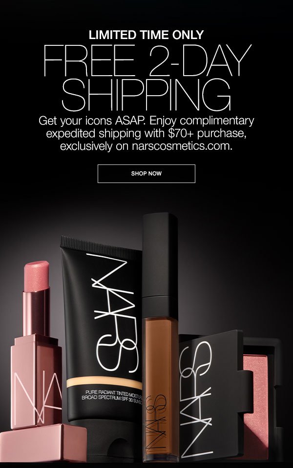 Get your icons ASAP. Enjoy complimentary expedited shipping with $70+ purchase, exclusively on narscosmetics.com. 
