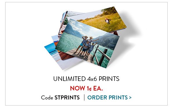 4 by 6 prints now 90 percent off. Use code ST90PRT. Click to shop prints