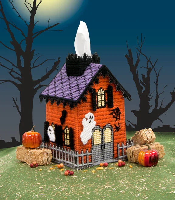 Haunted House Tissue Box Cover