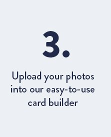 Step 3. Upload your photos into our easy-to-use card builder 