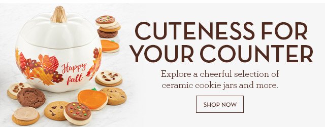 Cuteness for your Counter - Explore a cheerful selection of ceramic cookie jars and more.