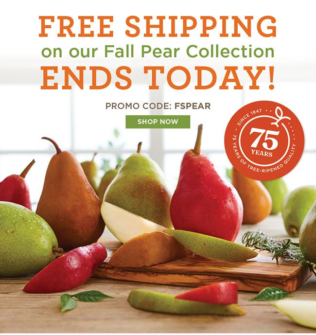 Free Shipping on our Fall Pear Collection