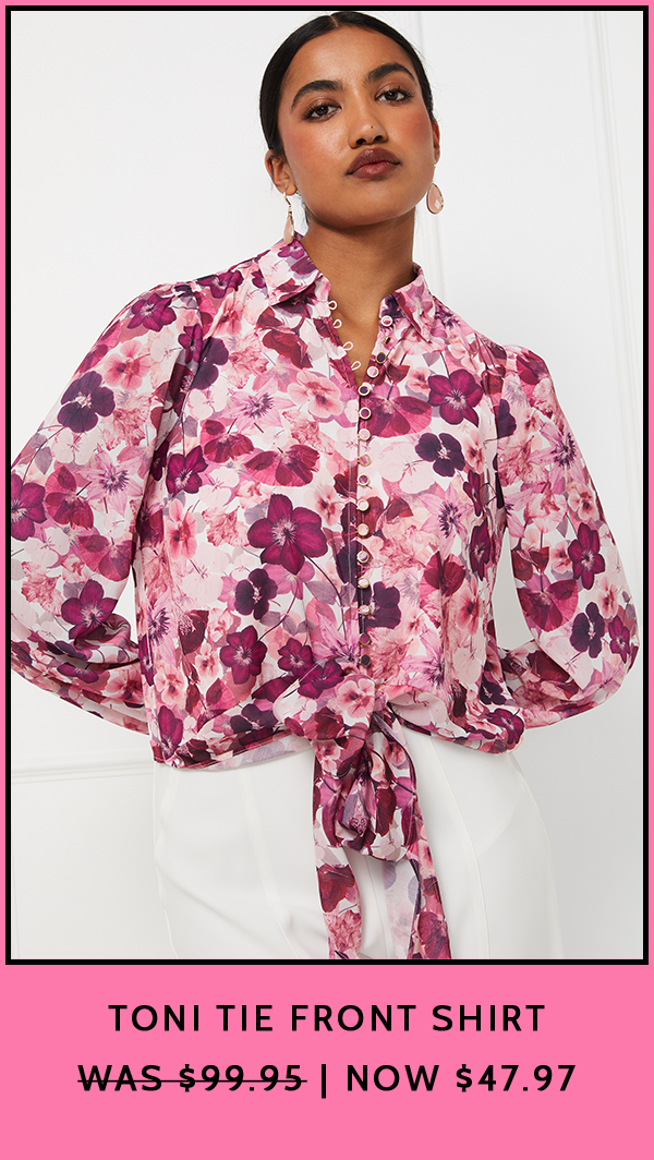 TONI TIE FRONT SHIRT  WAS $99.95 | NOW $47.97