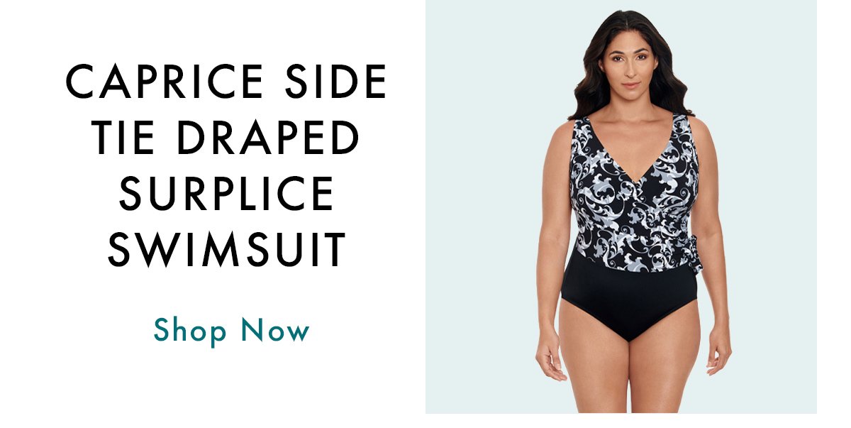 Caprice Side Tie Draped Surplice Swimsuit