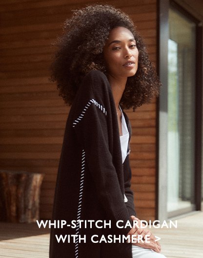 Whip-Stitch Cardigan With Cashmere