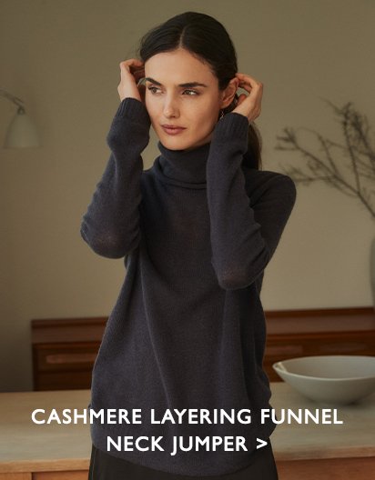 Cashmere Layering Funnel Neck Jumper