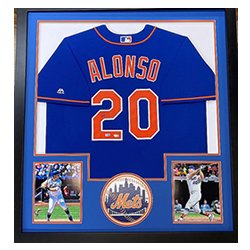 Pete Alonso Autographed Signed New York Mets Framed Premium Deluxe Jersey - Fanatics Authentic
