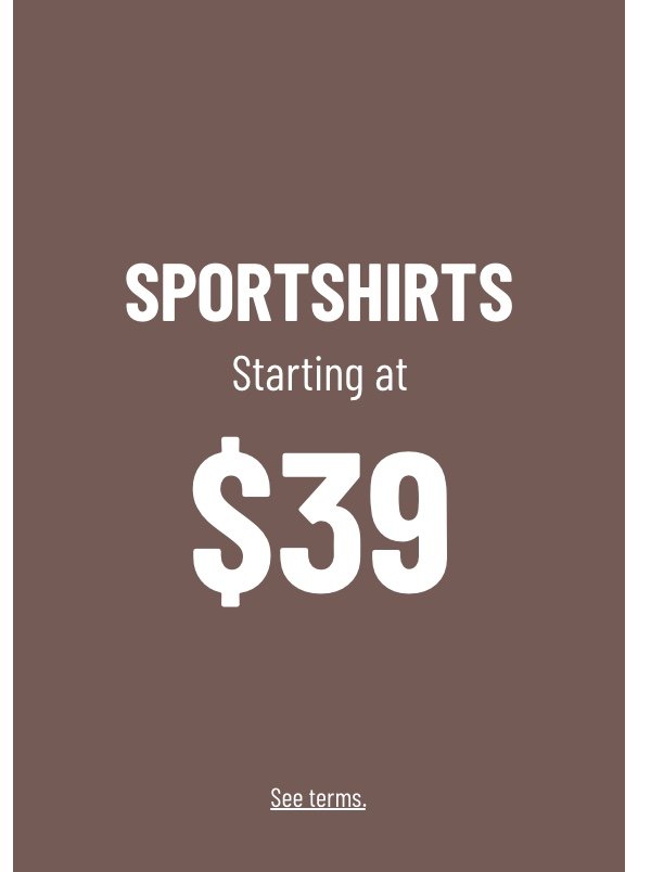 Sportshirts Starting At $39