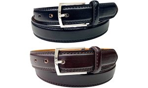 2 Pack: Barbados Leather Mens Belts