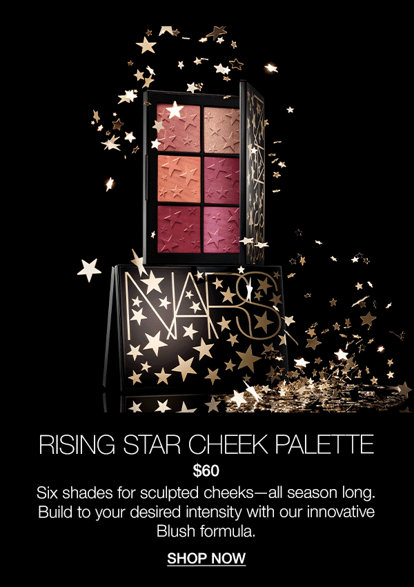 Six shades for sculpted cheeks—all season long. Build to your desired intensity with the Rising Star Cheek Palette.