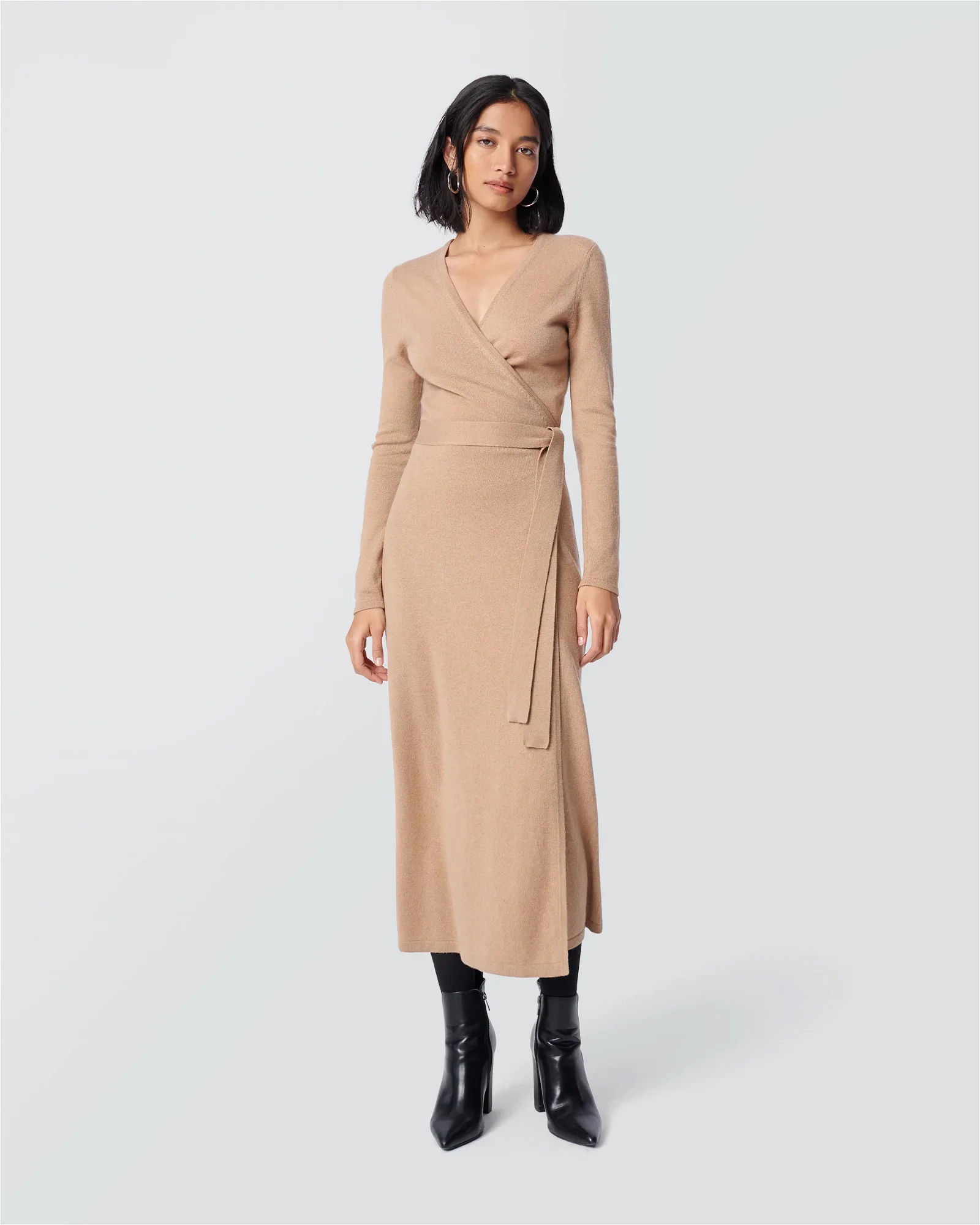 Image of Astrid Wool-Cashmere Wrap Dress