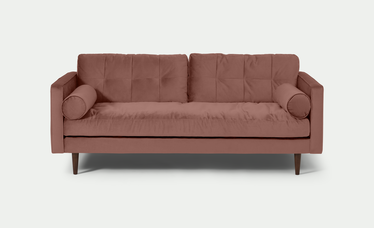 Hayes 3 Seater Sofa, Dusty Pink Recycled Velvet