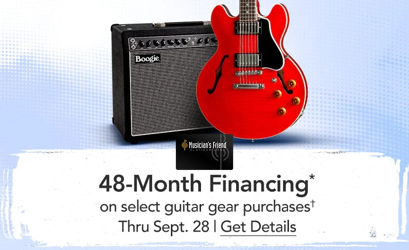 Guitar Fest Up to 48-Month Financing* on select guitar brand purchases†. Limited time. Plus, 8% back in Rewards‡. Get details