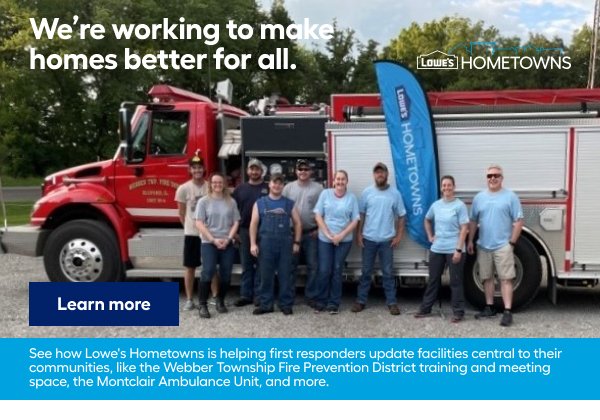 We're working to make homes better for all. See how Lowe's Hometowns is helping first responders update facilities central to their communities, like the Webber Township Fire Prevention District training and meeting space, the Montclair Ambulance Unit and more.