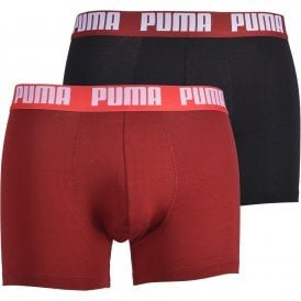 2-Pack Coloured Waistband Boxer Briefs, Red/Black