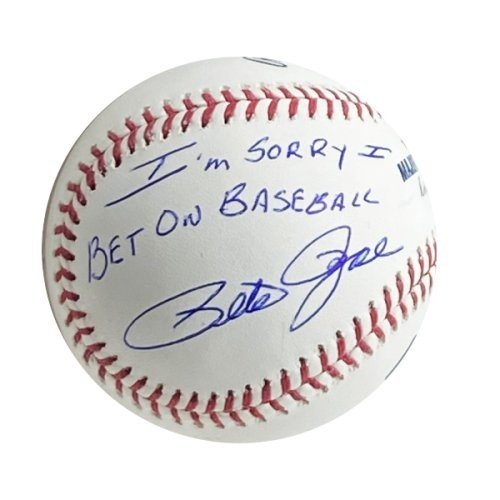 Pete Rose Autographed Signed Rawlings Major League Baseball I'm Sorry I Bet on Baseball - PSA/DNA Authentic