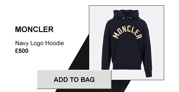 Moncler Navy Logo Hoodie £500. Add to bag
