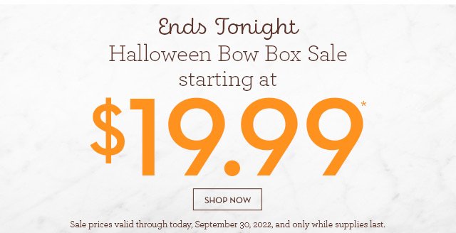Ends Tonight - Halloween Bow Box Sale starting at $19.99*