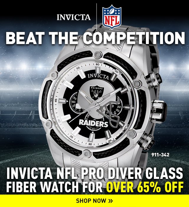 Beat the Competition with Invicta NFL Pro Diver Glass Fiber Watch for Over 65% Off