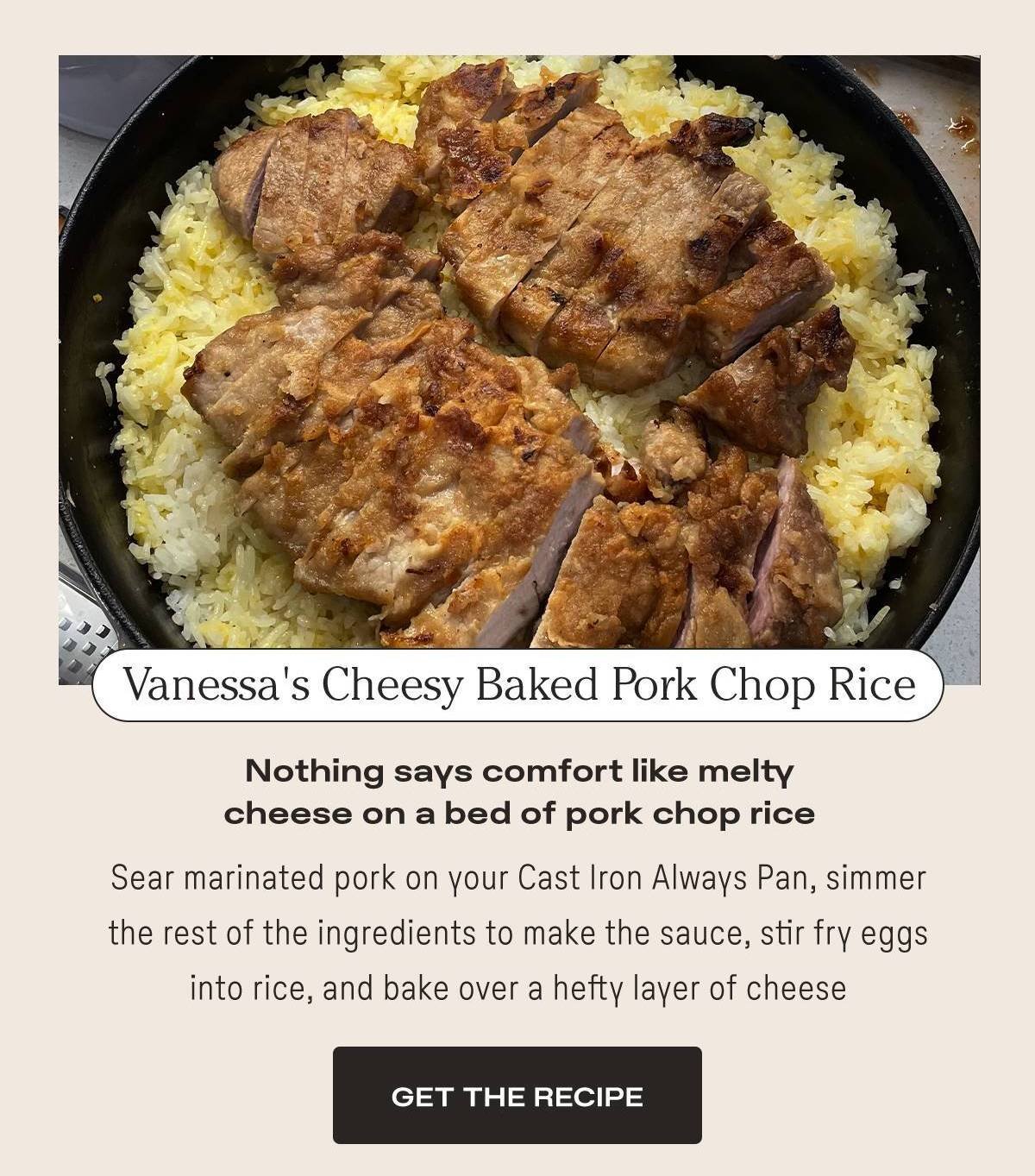 Vanessa's Cheesy Baked Pork Chop Rice