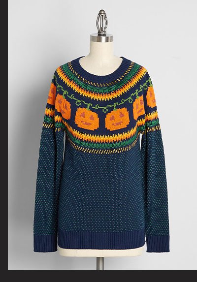 Give 'Em Pumpkin To Talk About Fair Isle Sweater