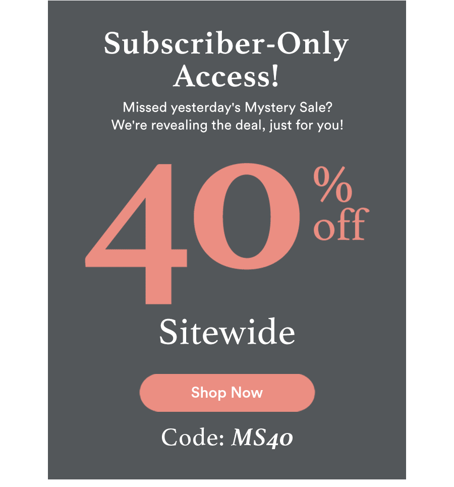 40% OFF Sitewide | Code: MS40