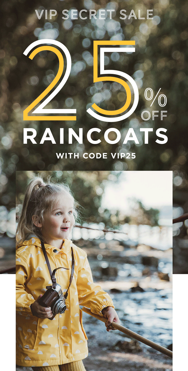25% off raincoats