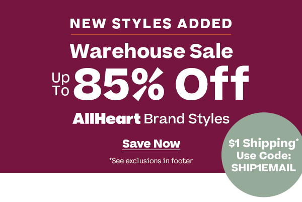 Warehouse Sale up to 85% off