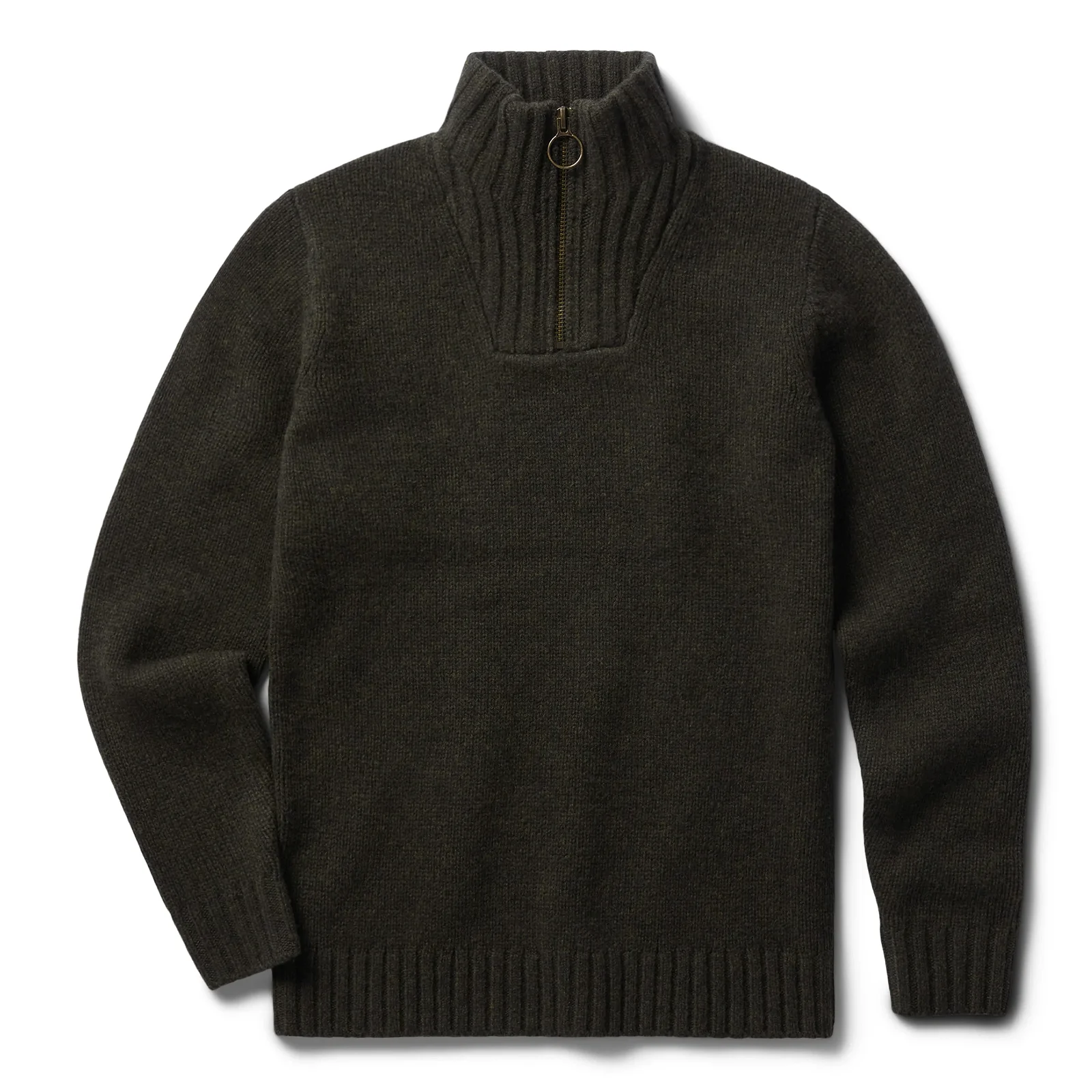Image of The Quarter Zip Tanker Sweater in Loden