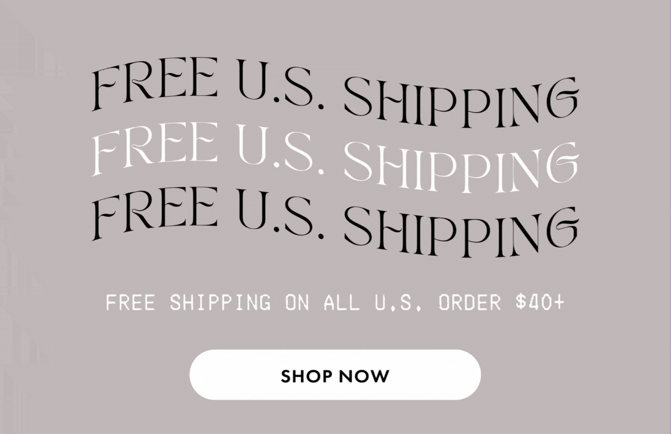 free shipping on all U.S. orders $40+