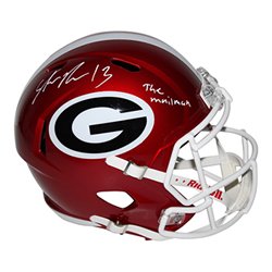 Stetson Bennett IV Autographed Signed Georgia Bulldogs Riddell FLASH Speed Full Size Replica Helmet with The Mailman Inscription - Beckett QR Authentic
