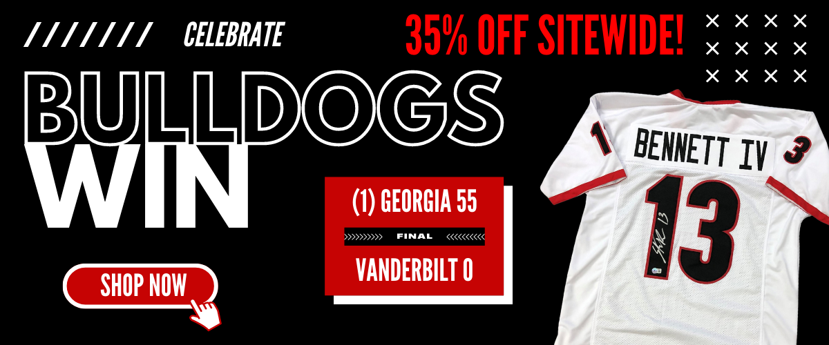 Congratulations to the Bulldogs on their huge win over Vanderbilt with 35% Savings Sitewide Now at SportsCollectibles.com. Click here to Shop Now.