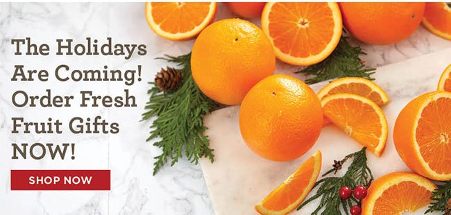 The Holidays Are Coming! Order Fresh Fruit Gifts NOW!