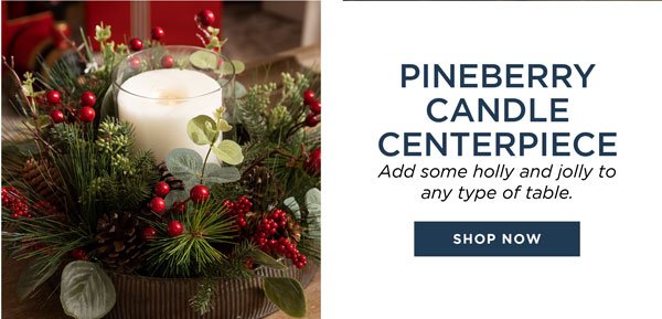 Vintage Tin Pineberry Candle Centerpiece