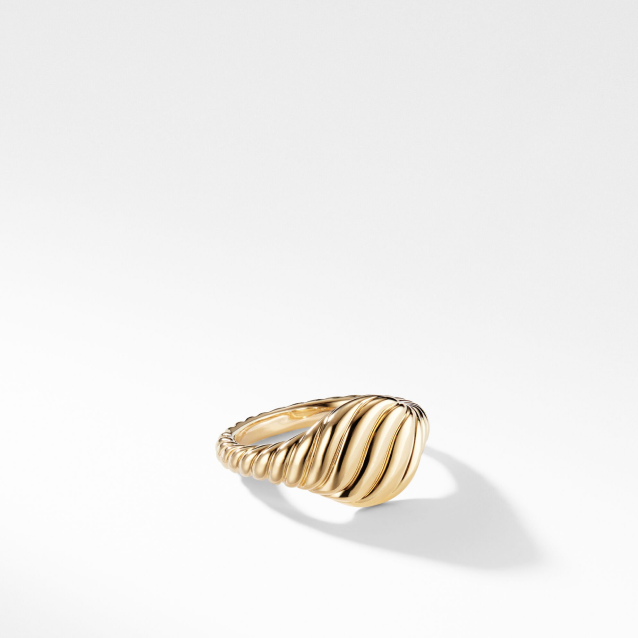 Sculpted Cable Mini Pinky Ring in 18K Yellow Gold, 9.7mm