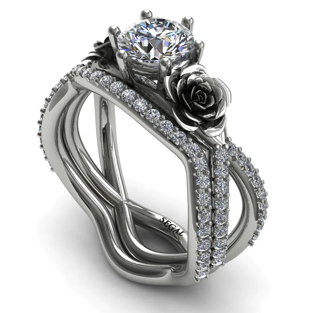 Image of The Rose Power Bridal Set Diamond Ring- Abigail no. 3