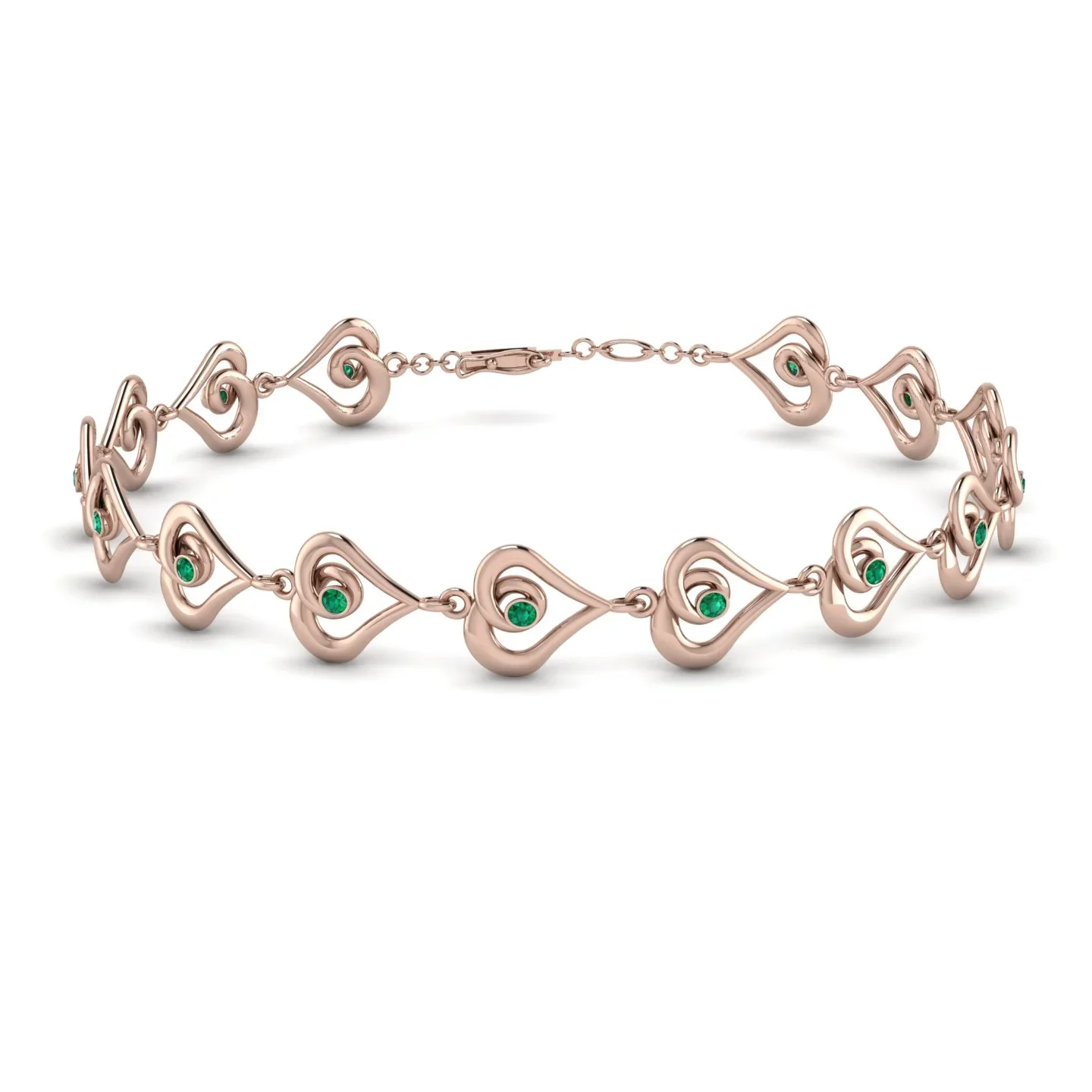 Image of Heart Emerald Bracelet - Martha No. 5