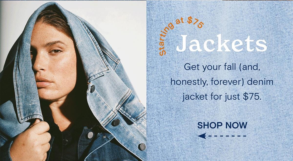 Shop jackets for $75