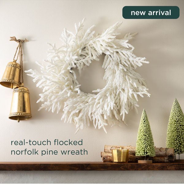 Real-Touch Flocked Norfolk Pine Wreath