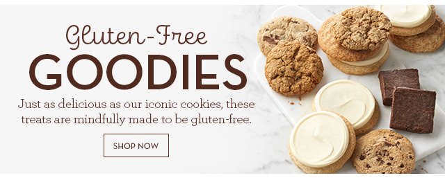 Gluten-Free Goodies - Just as delicious as our iconic cookies, these treats are mindfully made to be gluten-free.
