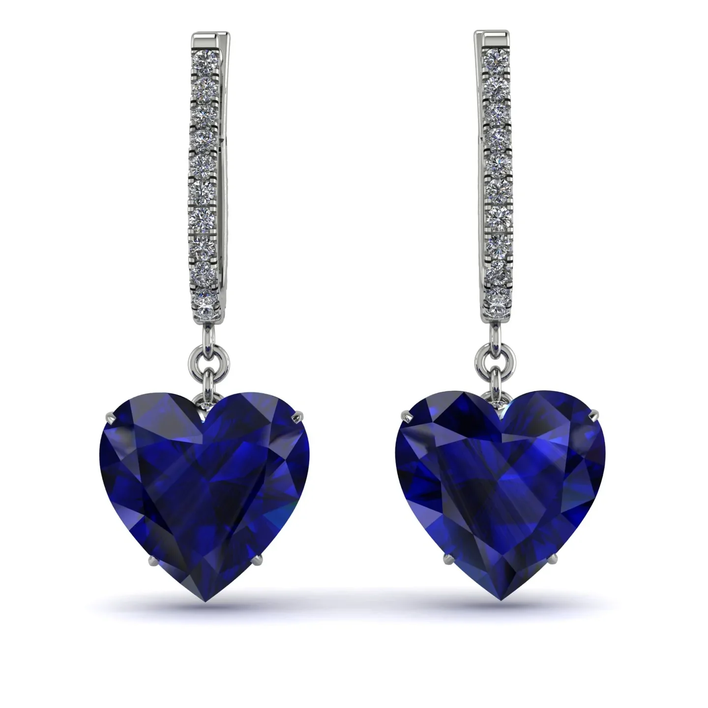Image of Heart Sapphire Earrings - Noelle No. 15