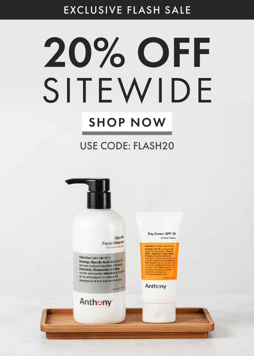 Today Only 20% Off Site-Wide Flash Sale! Use Code: FLASH20