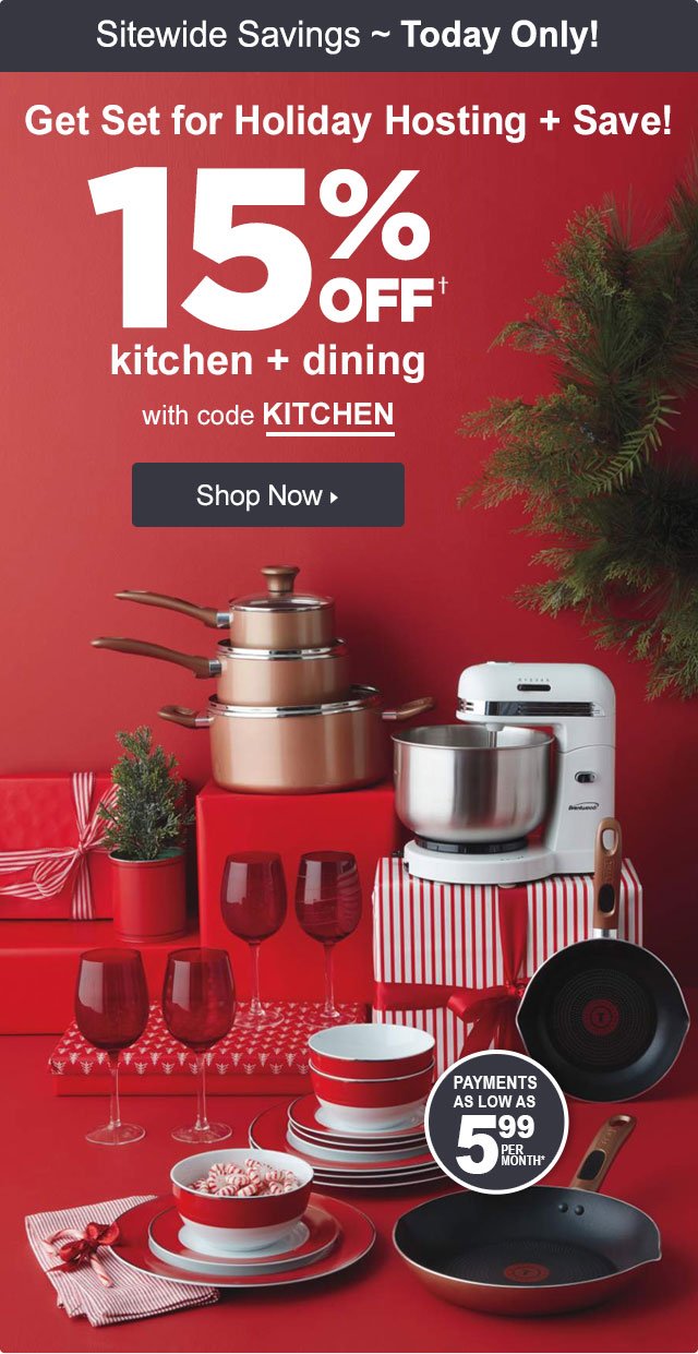15% Off Kitchen + Dining with code KITCHEN.