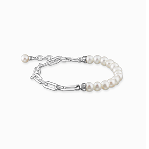 Bracelet links and pearls silver