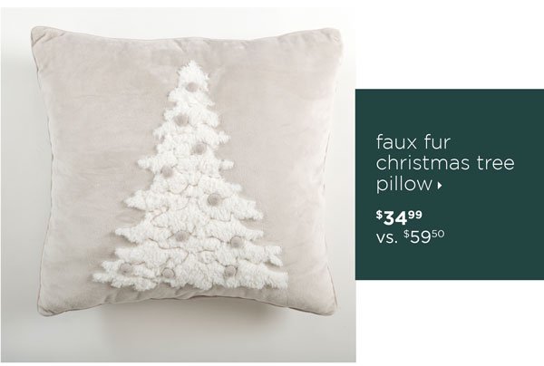 Faux Fur Christmas Tree Pillow