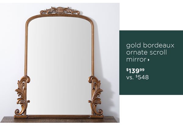Gold Bordeaux Ornate Scrill Mirror
