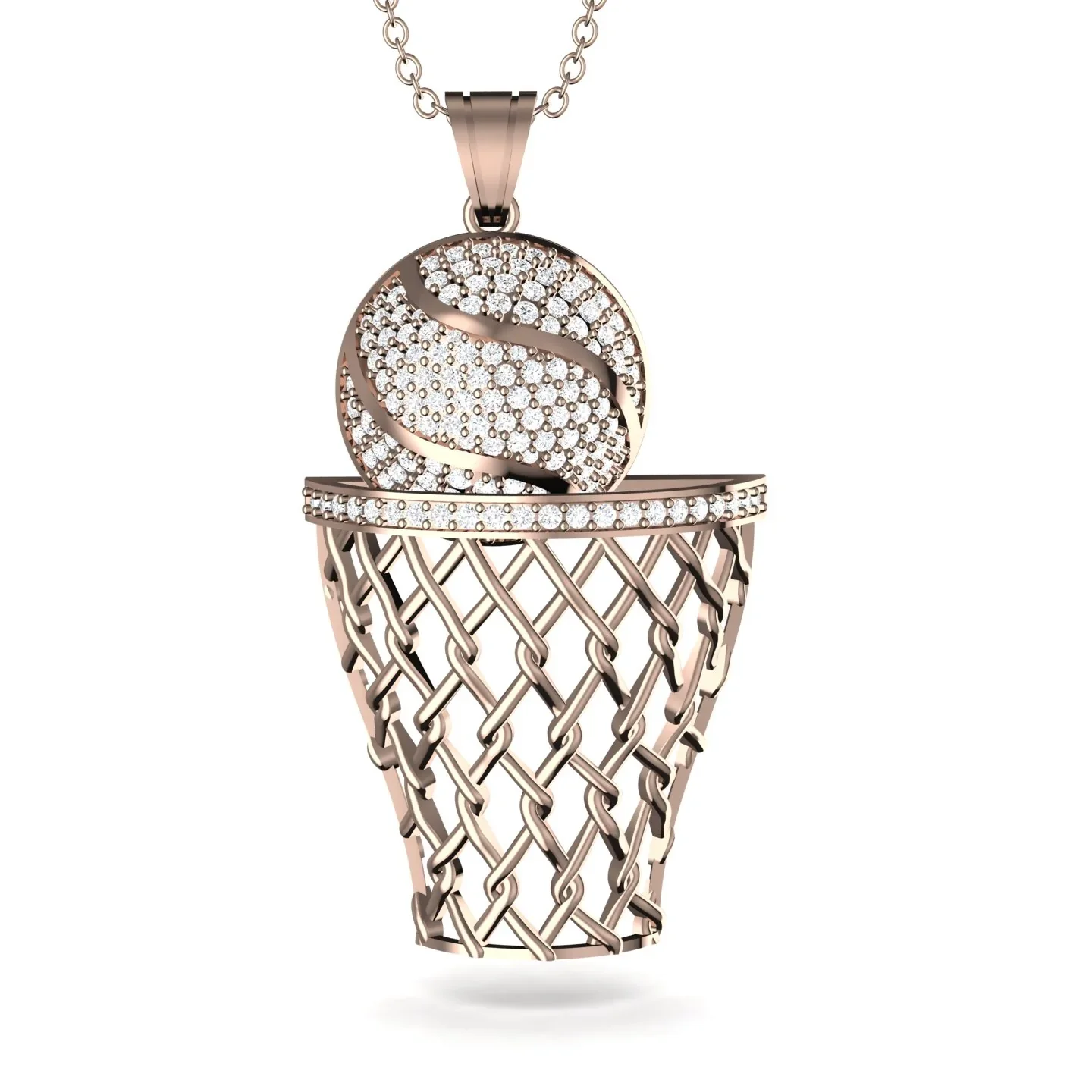 Image of Basketball Diamond Necklace For Men - Kyle No. 2