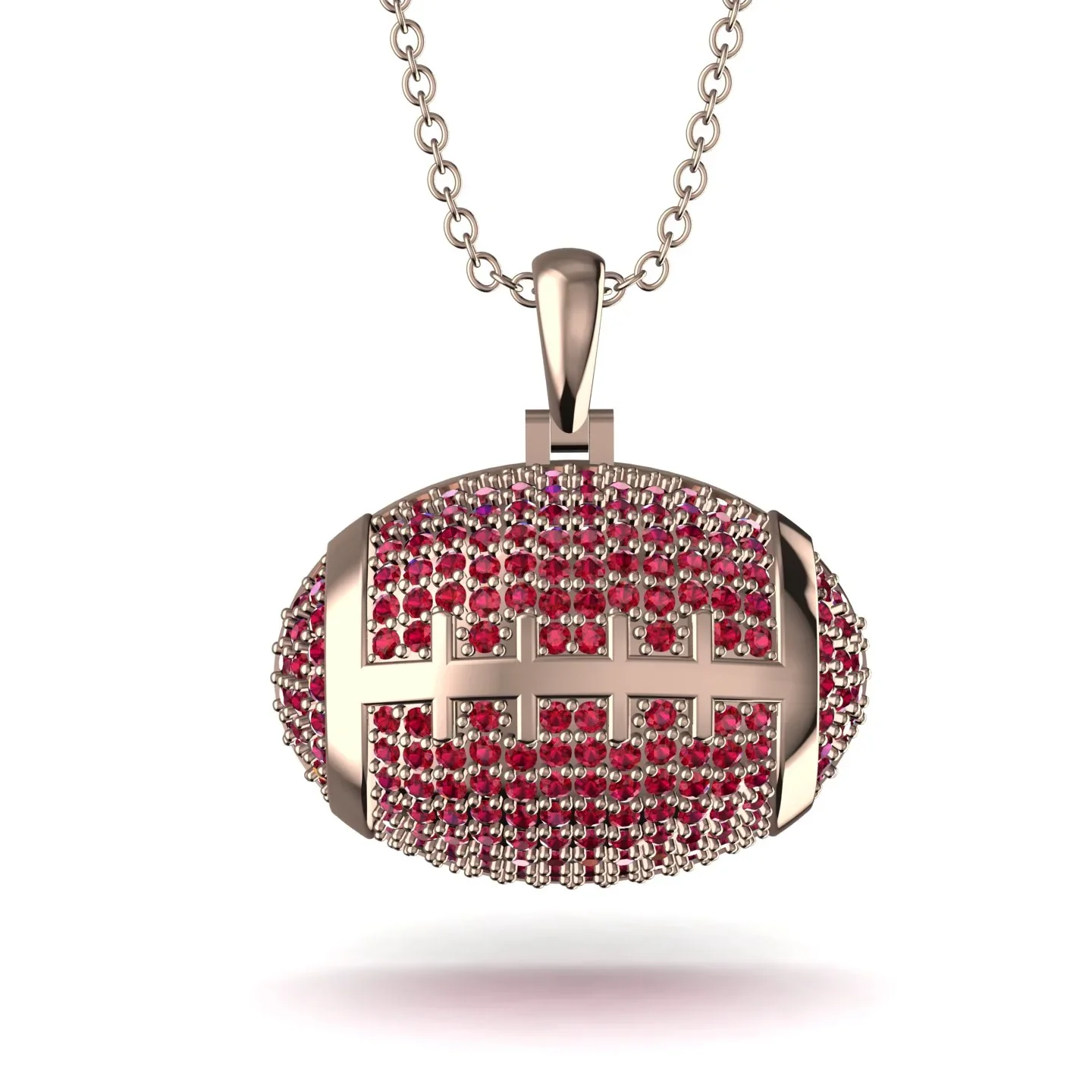 Image of American Football Ruby Necklace - Jeremy No. 11