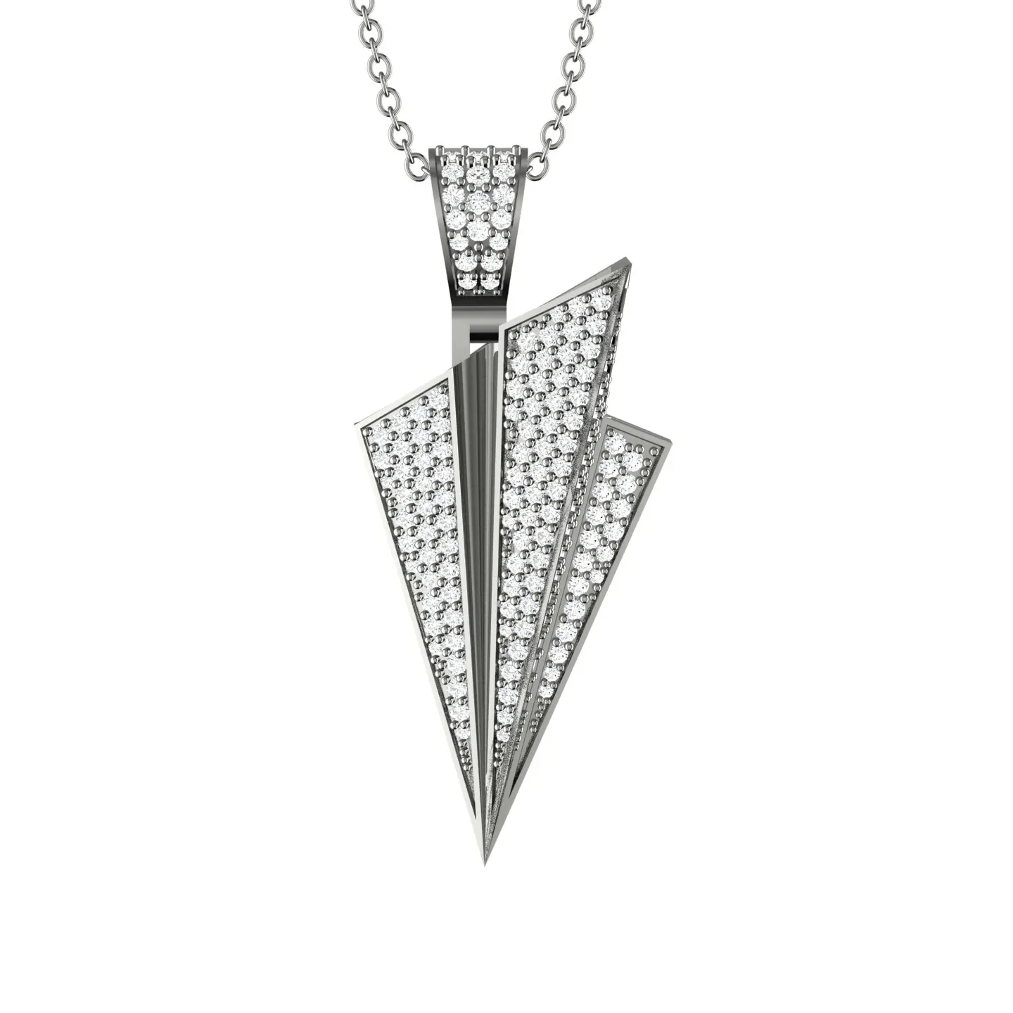 Image of Paper Airplane Diamond Necklace For Men - Walter No. 3