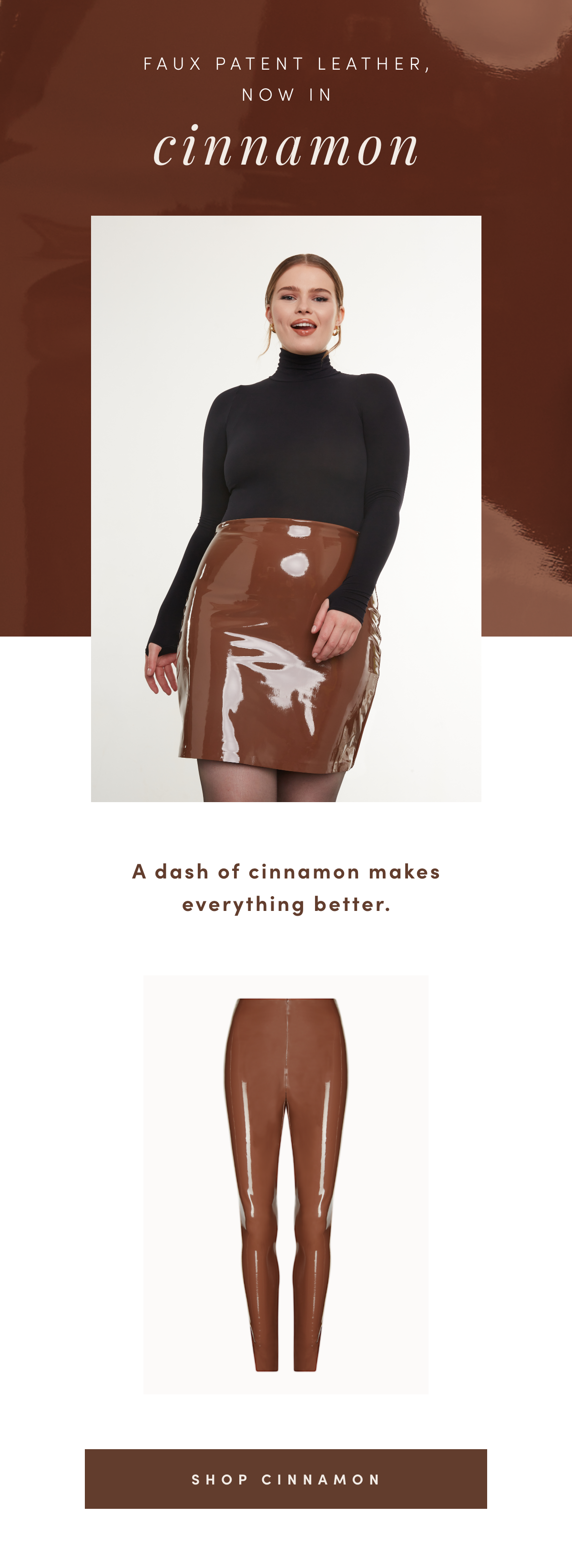 Faux Patent Leather, Now in Cinnamon